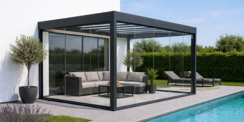 Seinään asennettava pergola