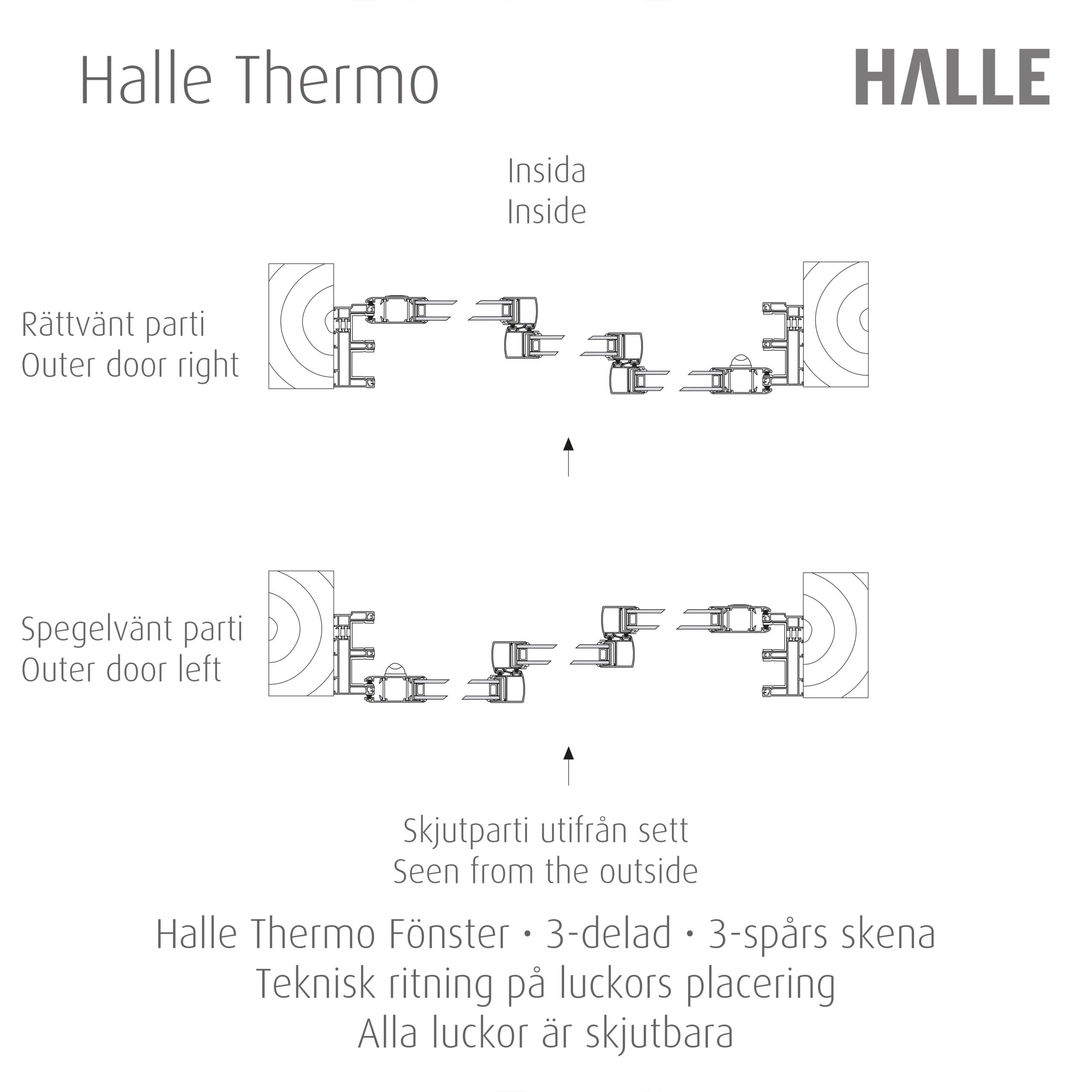 HALLE THERMO 3-OSAINEN LIUKUIKKUNA ELEMENTTI - Image 5