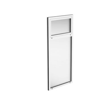 1 delat halle fast glasparti med vita profiler och vädringslucka